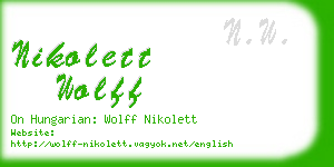 nikolett wolff business card